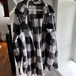 Black and white checkered flannel